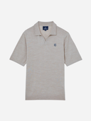 KINGSMEAD MERINO POLO PEBBLE